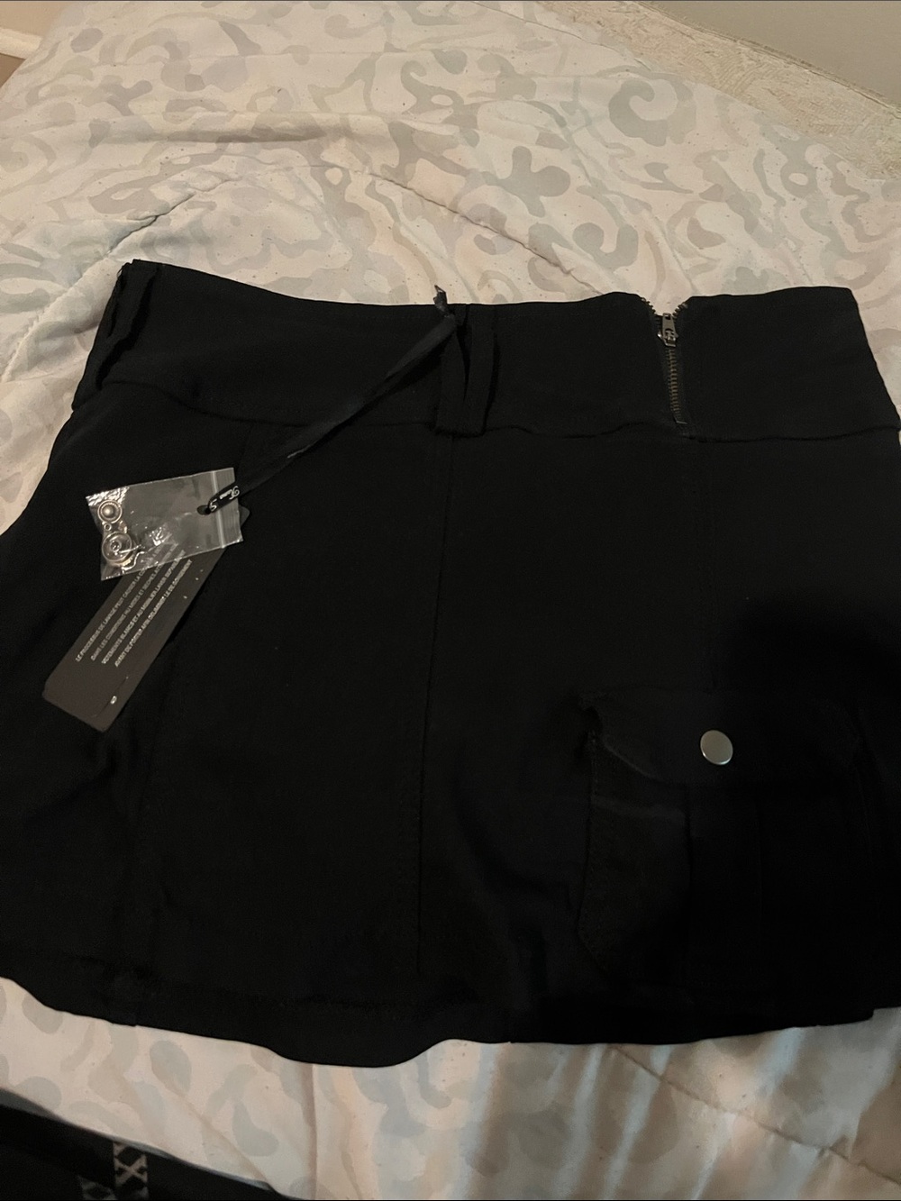 Roma Black Mini Skirt with Tag and Belt Loops